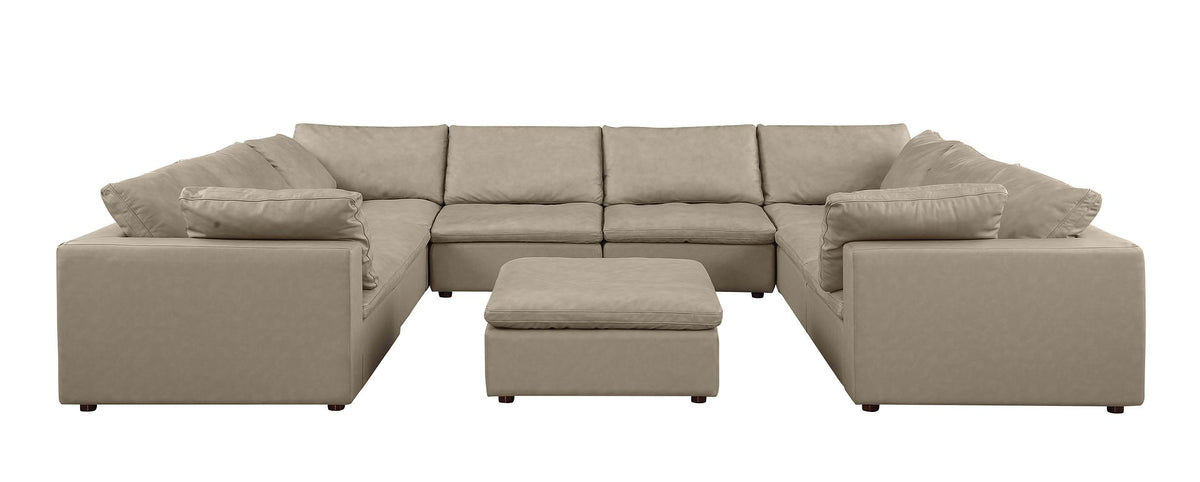1100 Divanitalia 9-Piece U-Shaped Sectional Sofa - Beige - SKU 1100-BEIGE-9.6-U - view 2