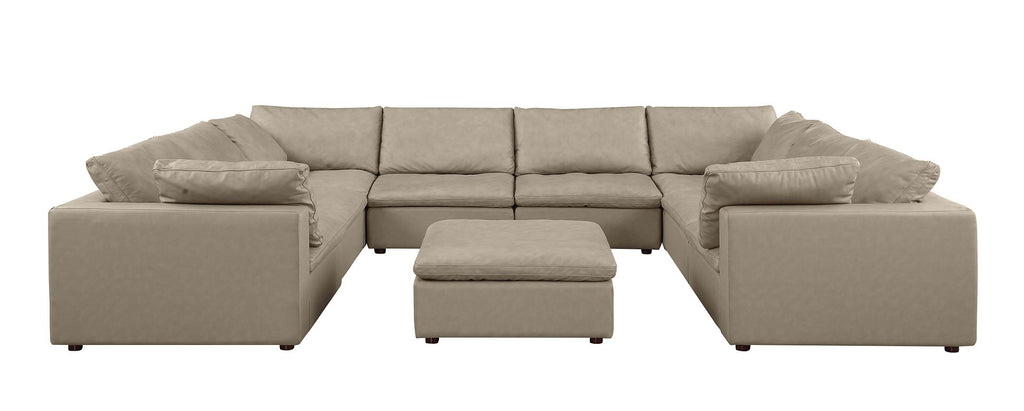 1100 Divanitalia 9-Piece U-Shaped Sectional Sofa in Top-grain Italian Leather
