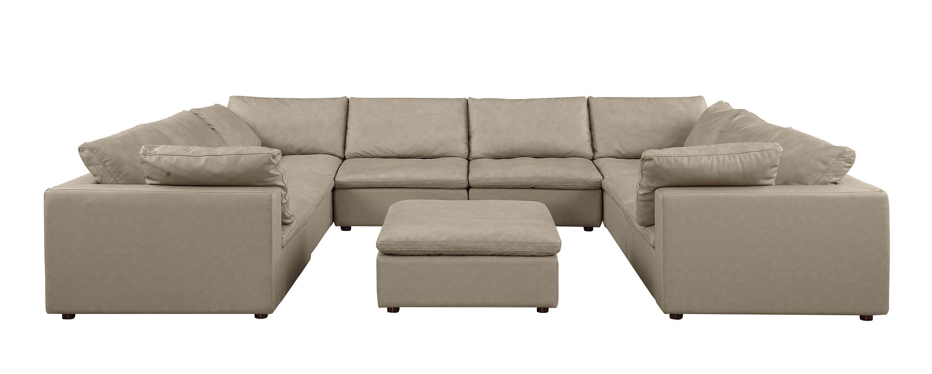 1100 Divanitalia 9-Piece U-Shaped Sectional Sofa in Top-grain Italian Leather