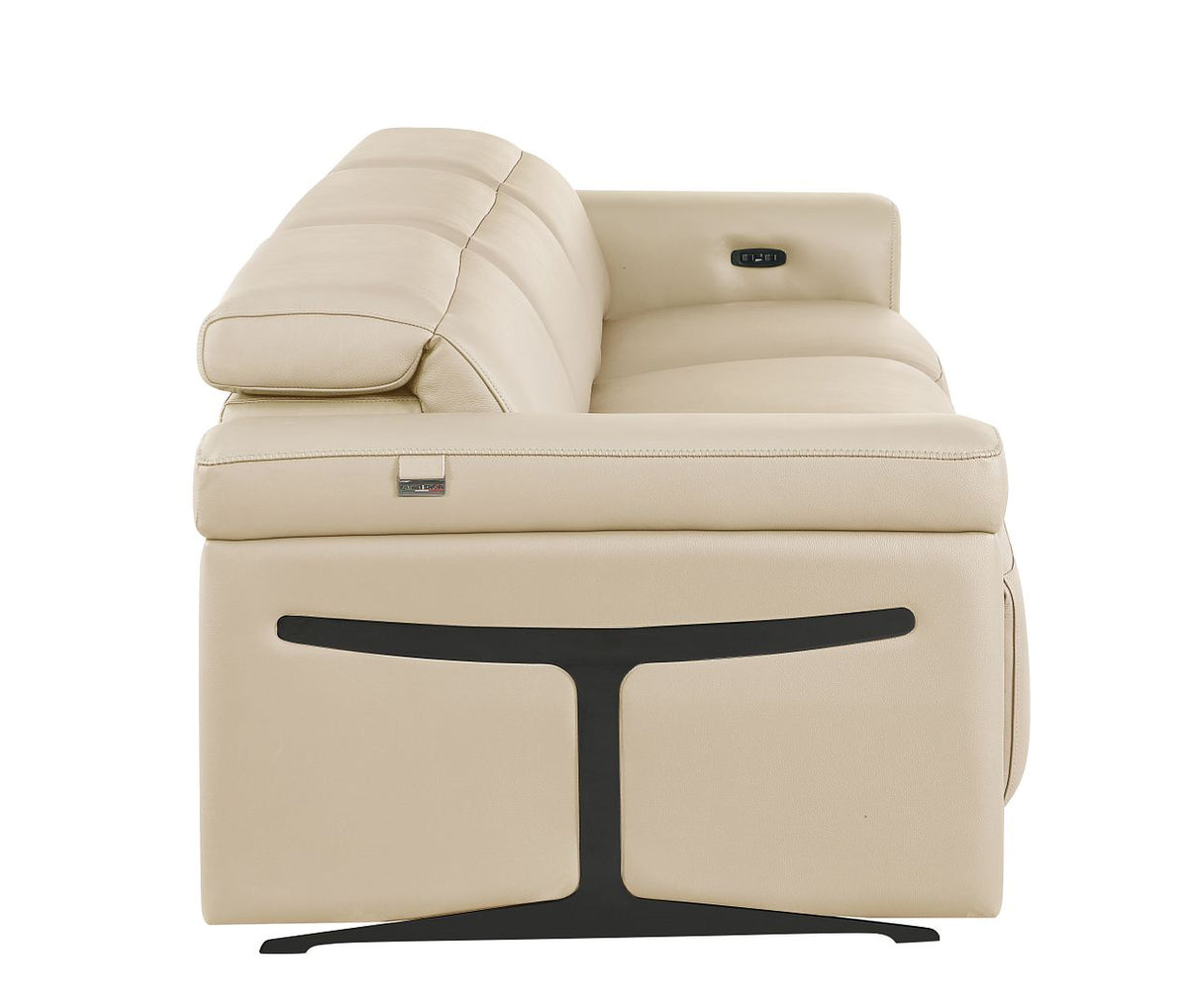 1126 Divanitalia 3-Piece Modular Power Reclining Sofa in Top Grain Italian Leather with 3 Power Recliners & Power Headrests - Beige - SKU 1126-BEIGE-3.3-HT - view 8