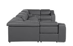 1116 Divanitalia 8-Piece U-Shaped Sectional Sofa in Top Grain Italian Leather with 4 Power Recliners & Power Headrests - Dark Grey - SKU 1116-DK_GREY-8PC-4PWR-U-SECTIONAL-GROUP - view 6