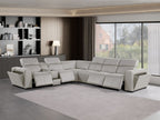 1224 Divanitalia 7-Piece L-Shaped Sectional Sofa in Top Grain Italian Leather with 4 Power Recliners & Power Headrests