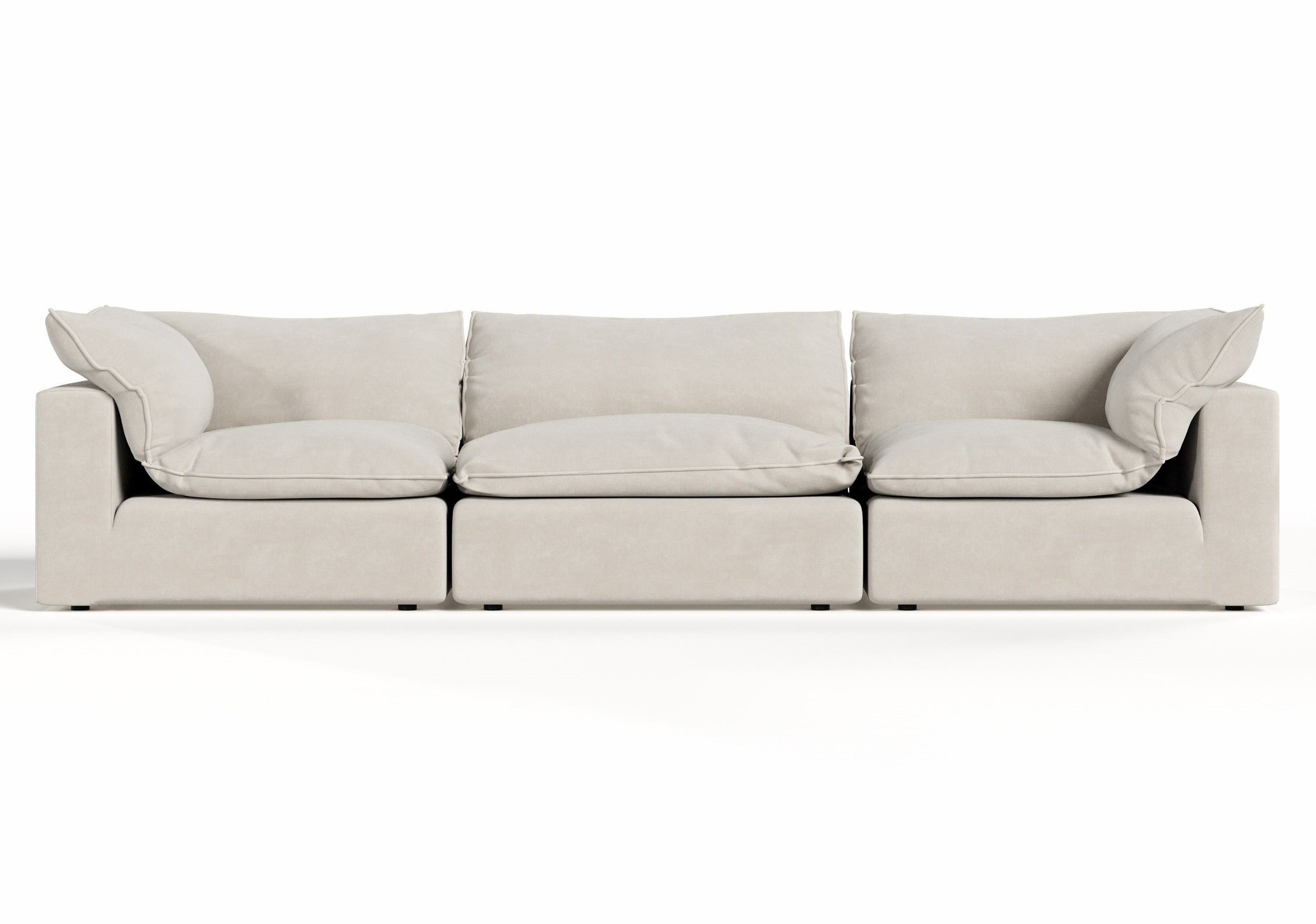Garman - Modern Light Grey Modular Sectional Sofa - Modern Light Grey Modular Sectional Sofa - VGKKKF2651-MOD-GRY-SECT-3-Piece Sectional