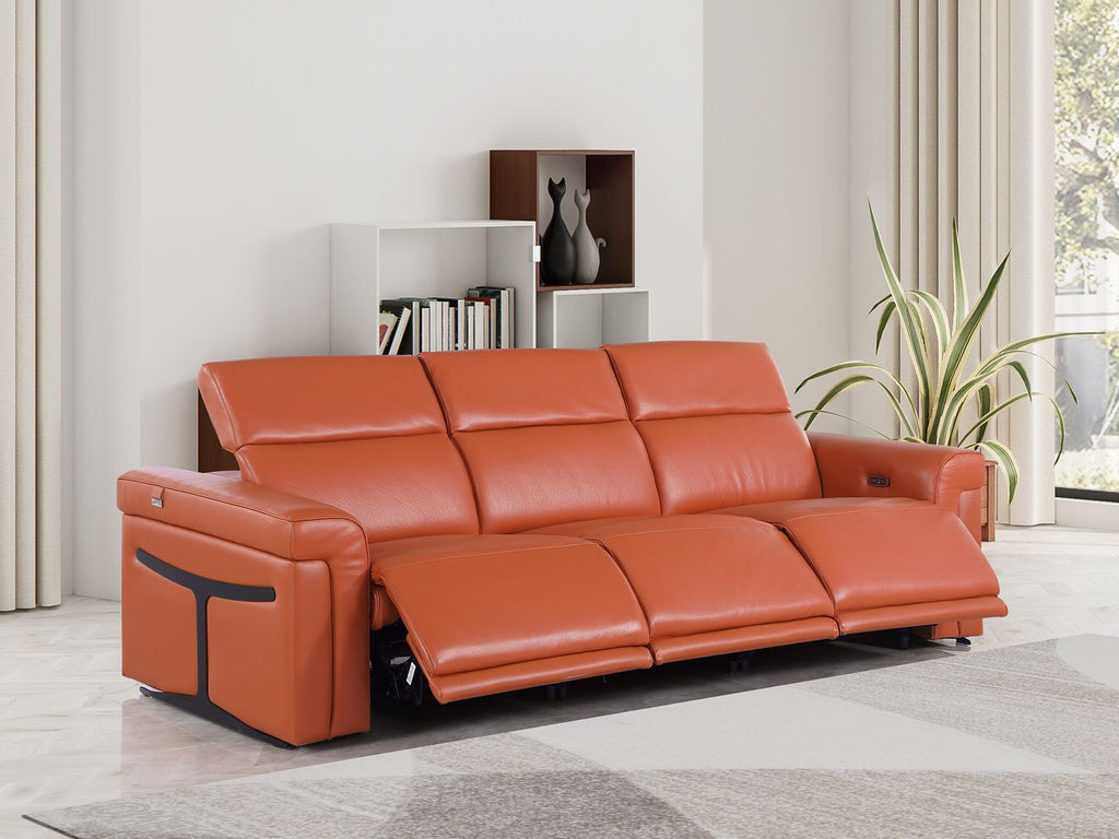 1126 Divanitalia 3-Piece Modular Power Reclining Sofa in Top Grain Italian Leather with 3 Power Recliners & Power Headrests