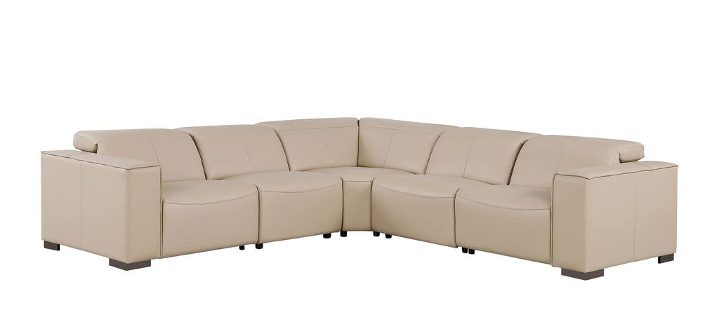 1208 Leather Reclining Set - Sofa & Loveseat with 4 Power Recliners