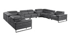 1246 Divanitalia 12-Piece U-Shaped Modular Power Reclining Sectional Sofa with 4 Power Recliners and Power Headrests - Top Grain Italian Leather - Dark Grey - SKU 1246-DK-GREY-12PC-4PWR-U-SECTIONAL - view 4