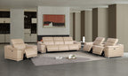 2679 Power Reclining Sofa, Console Loveseat & Chair Set in Genuine Leather - 6 Recliners - Beige - SKU 2679-BEIGE-7.6-HT-3PC - view 2