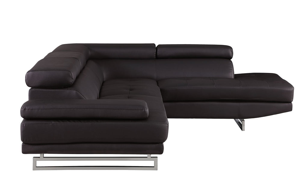 8136 Right Arm Facing Chaise with Adjustable Headrest in Genuine Leather