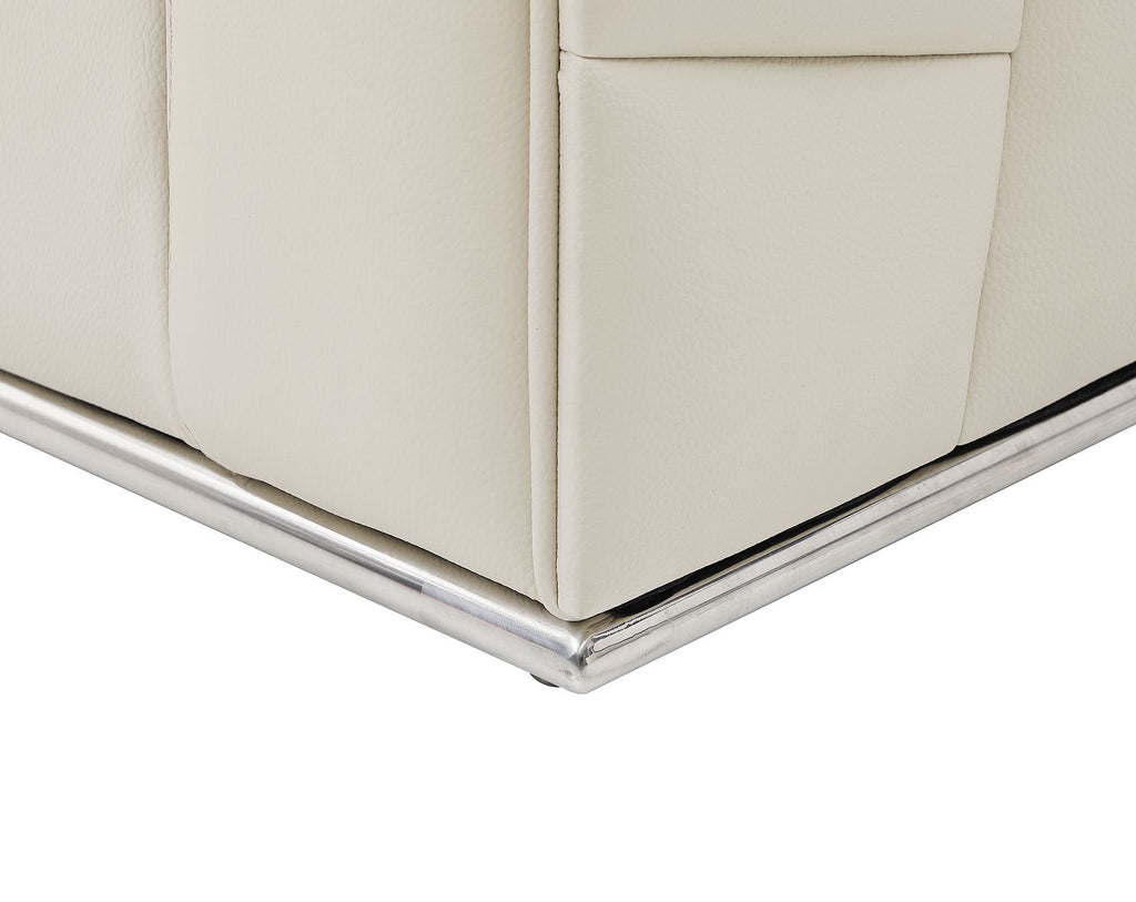 998 Divanitalia Cream Left Arm Facing Sectional Sofa in Top-grain Italian Leather