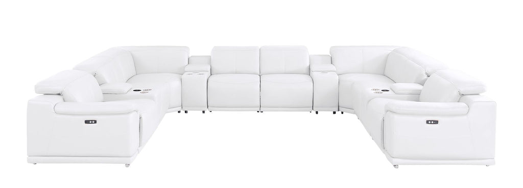 2679 12-Piece U-Shaped Power Reclining Sectional Sofa in Genuine Leather - 4 Recliners