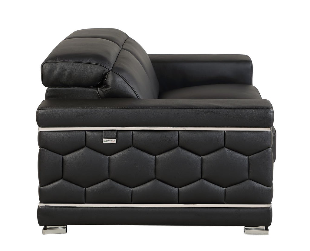 692 Divanitalia 2-Piece Sofa Set with Adjustable Headrest in Top-grain Italian Leather - Black - SKU 692- BLACK 2PC (S/L) - GROUP - view 14