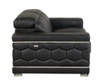 692 Divanitalia 2-Piece Sofa Set with Adjustable Headrest in Top-grain Italian Leather - Black - SKU 692- BLACK 2PC (S/L) - GROUP - view 14