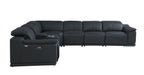 9762 Divanitalia 7-Piece L-Shaped Top Grain Italian Leather Sectional Sofa with 3 Power Recliners