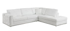998 Divanitalia Cream Right Arm Facing Sectional Sofa in Top-grain Italian Leather - White - SKU 998-Sectional-RAF-CHAISE-WHITE - view 2