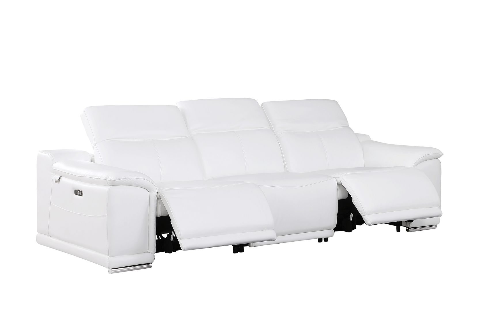 9762 Divanitalia 3-Piece Modular Power Reclining Sofa with 2 Power Recliners in Top Grain Italian Leather