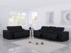 9762 Divanitalia 5-Piece Modular Power Reclining Sofa and Loveseat Set with 5 Power Recliners in Top Grain Italian Leather - Black - SKU 9762-BLACK-5.4-HT-2PC - view 2