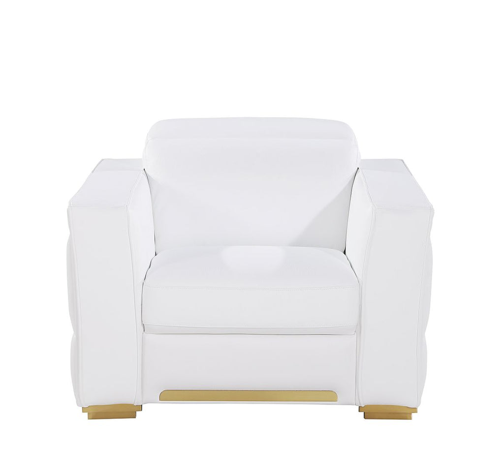 1120 Divanitalia 3-Piece Sofa Set with Adjustable Headrest in Top-grain Italian Leather - White - SKU 1120-WHITE-3PC - view 9
