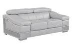 415 Divanitalia Loveseat with Adjustable Headrest in Top-grain Italian Leather - Light Grey - SKU 415-L-LIGHT GRAY - view 2