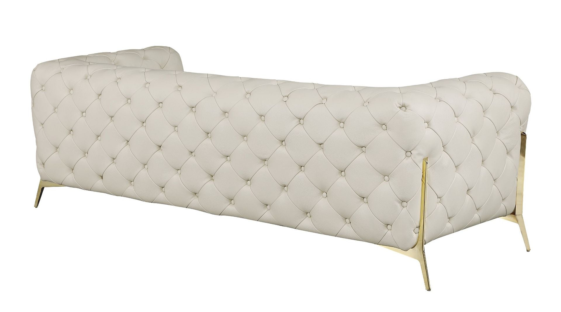 970 Divanitalia 2-Piece Sofa Set in Top-grain Italian Leather - Cream - SKU 970- CREAM 2PC (S/L) - GROUP