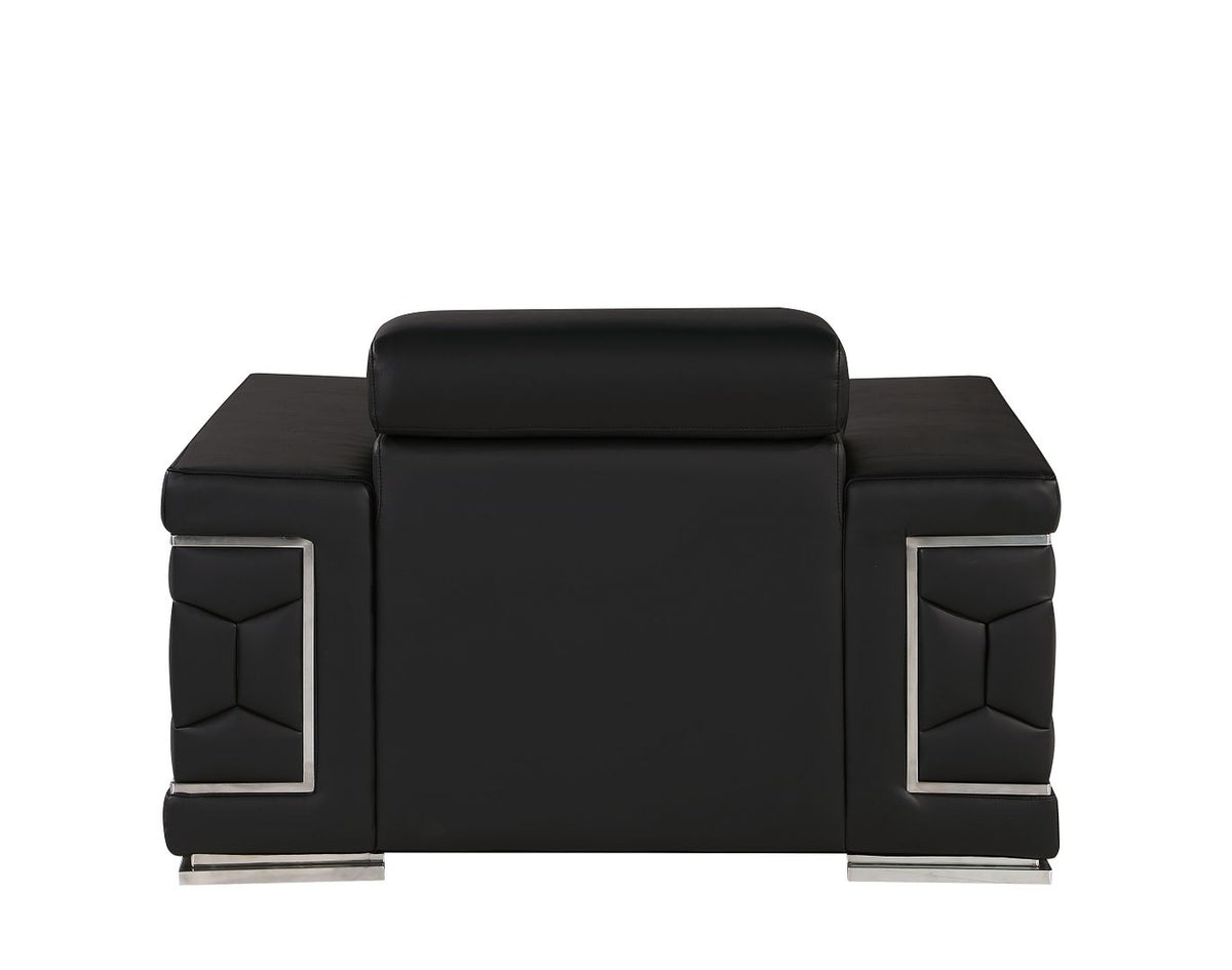 296 Modern Genuine Leather Chair - Black - SKU 296-BLACK-CH - view 4