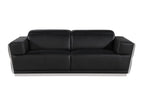 1111 Divanitalia 2-Piece Sofa Set with Adjustable Headrest in Top-grain Italian Leather - Black - SKU 1111-BLACK-2PC - view 3