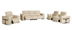 1126 Divanitalia 7-Piece Modular Power Reclining Sofa, Loveseat & Chair Set in Top Grain Italian Leather with 6 Power Recliners & Power Headrests - Beige - SKU 1126-BEIGE-7.6-HT-3PC - view 4