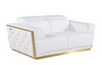 1111 Divanitalia 2-Piece Sofa Set with Adjustable Headrest in Top-grain Italian Leather - White - SKU 1111-WHITE-2PC - view 8