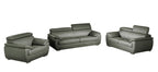 4571 Modern Genuine Leather 3-Piece Sofa Set - Dark Grey - SKU 4571-LV GRAY 3PC (S/L/C) - GROUP - view 2