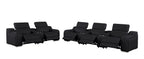 1116 Divanitalia 8-Piece Modular Power Reclining Sofa & Loveseat Set in Top Grain Italian Leather with 5 Power Recliners & Power Headrests - Black - SKU 1116-BLACK-8.5-HT - view 5