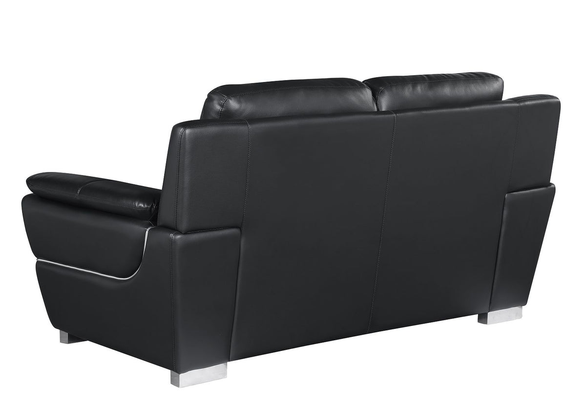 4572 Modern Genuine Leather Loveseat - Black - SKU 4572-L-BLACK - view 4