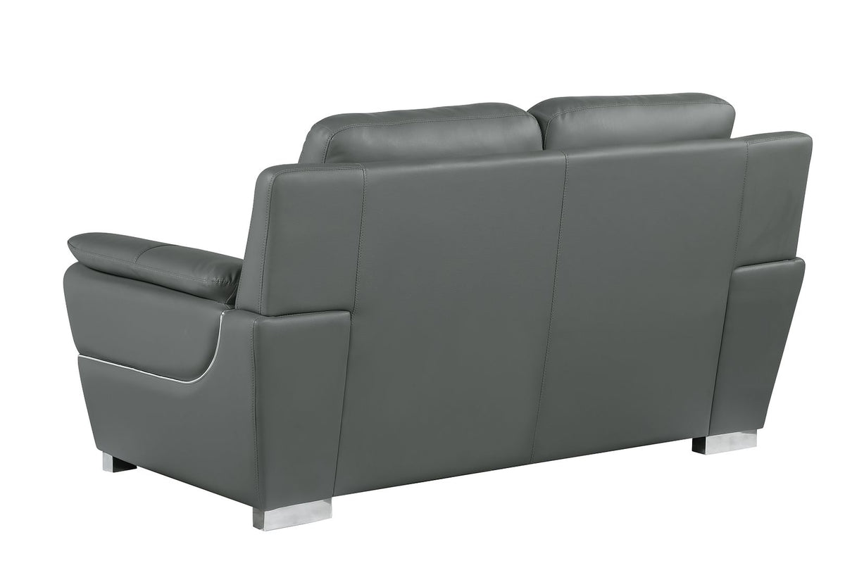 4572 Modern Genuine Leather 2-Piece Sofa Set - Dark Grey - SKU 4572 GRAY 2PC (S/L) - GROUP - view 8