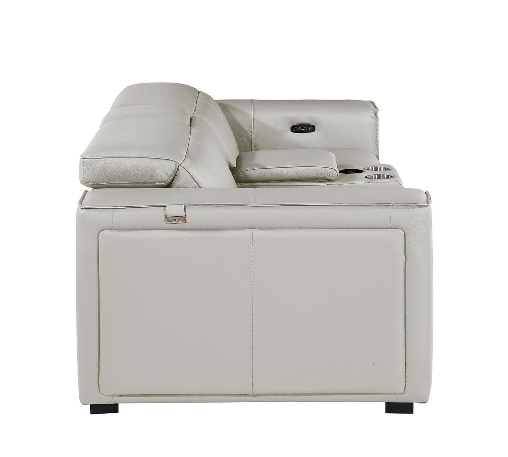 1224 Divanitalia 3-Piece Modular Power Reclining Loveseat in Top Grain Italian Leather with 2 Power Recliners & Power Headrests - Light Grey - SKU 1224-LT-GREY-3.2-HT - view 6
