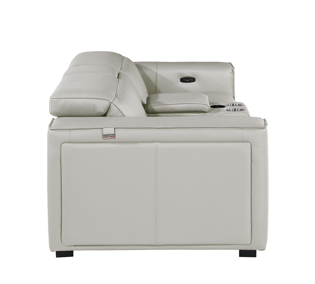 1224 Divanitalia 3-Piece Modular Power Reclining Loveseat in Top Grain Italian Leather with 2 Power Recliners & Power Headrests - Light Grey - SKU 1224-LT-GREY-3.2-HT - view 6
