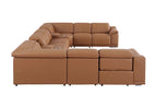 9762 Divanitalia 10-Piece U-Shaped Top Grain Italian Leather Sectional Sofa with 4 Power Recliners
