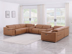 9762 Divanitalia 10-Piece U-Shaped Top Grain Italian Leather Sectional Sofa with 4 Power Recliners - Cognac - SKU 9762-COGNAC-10PC-4PWR-U-SECTIONAL-GROUP