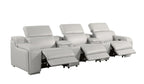 1116 Divanitalia 5-Piece Modular Power Reclining Sofa in Top Grain Italian Leather with 3 Power Recliners & Power Headrests