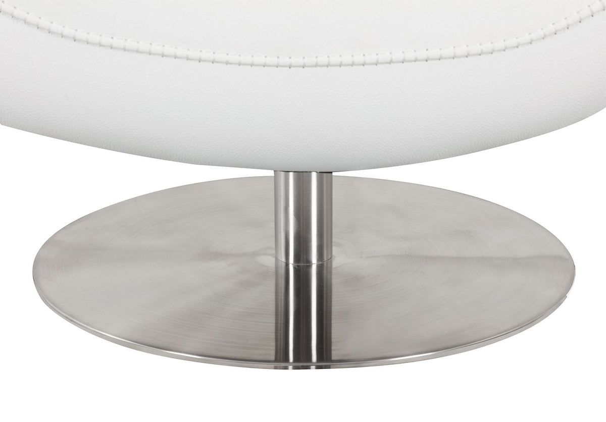 C74 Divanitalia Swivel Chair in Top-grain Italian Leather - White - SKU C74-CH-WHITE - view 8