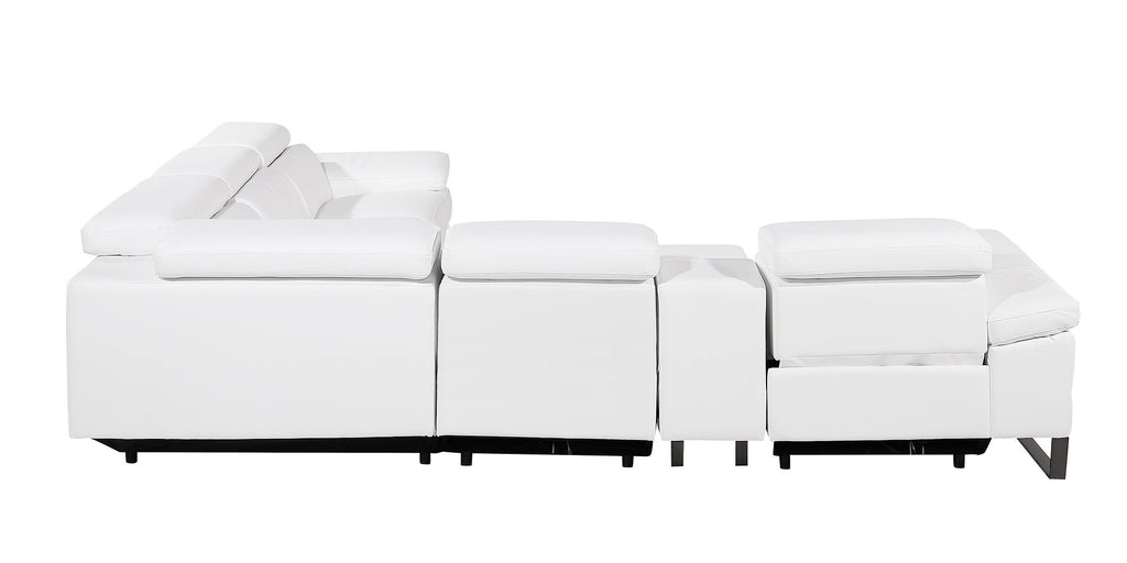 1246 Divanitalia 6-Piece L-Shaped Modular Power Reclining Sectional Sofa with 3 Power Recliners and Power Headrests - Top Grain Italian Leather - White - SKU 1246-WHITE-6PC-3PWR-SECTIONAL - view 6