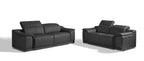 9762 Divanitalia Top Grain Italian Leather Power Reclining Sofa and Loveseat Set with Adjustable Headrests - Dark Grey - SKU 9762-POWER-DARK GRAY 2PC (S/L) - GROUP - view 2