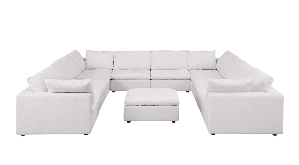 1100 Divanitalia 11-Piece U-Shaped Sectional Sofa in Top-grain Italian Leather