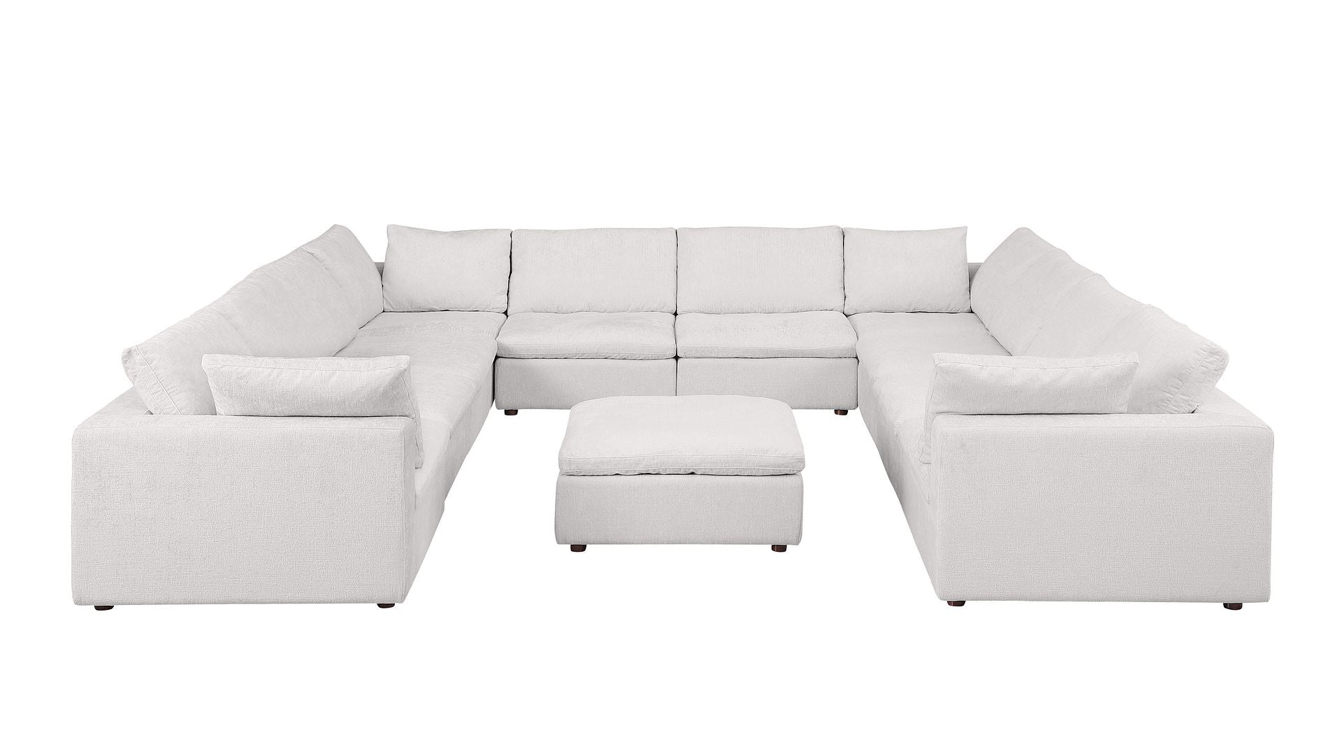 1100 Divanitalia 11-Piece U-Shaped Sectional Sofa in Top-grain Italian Leather