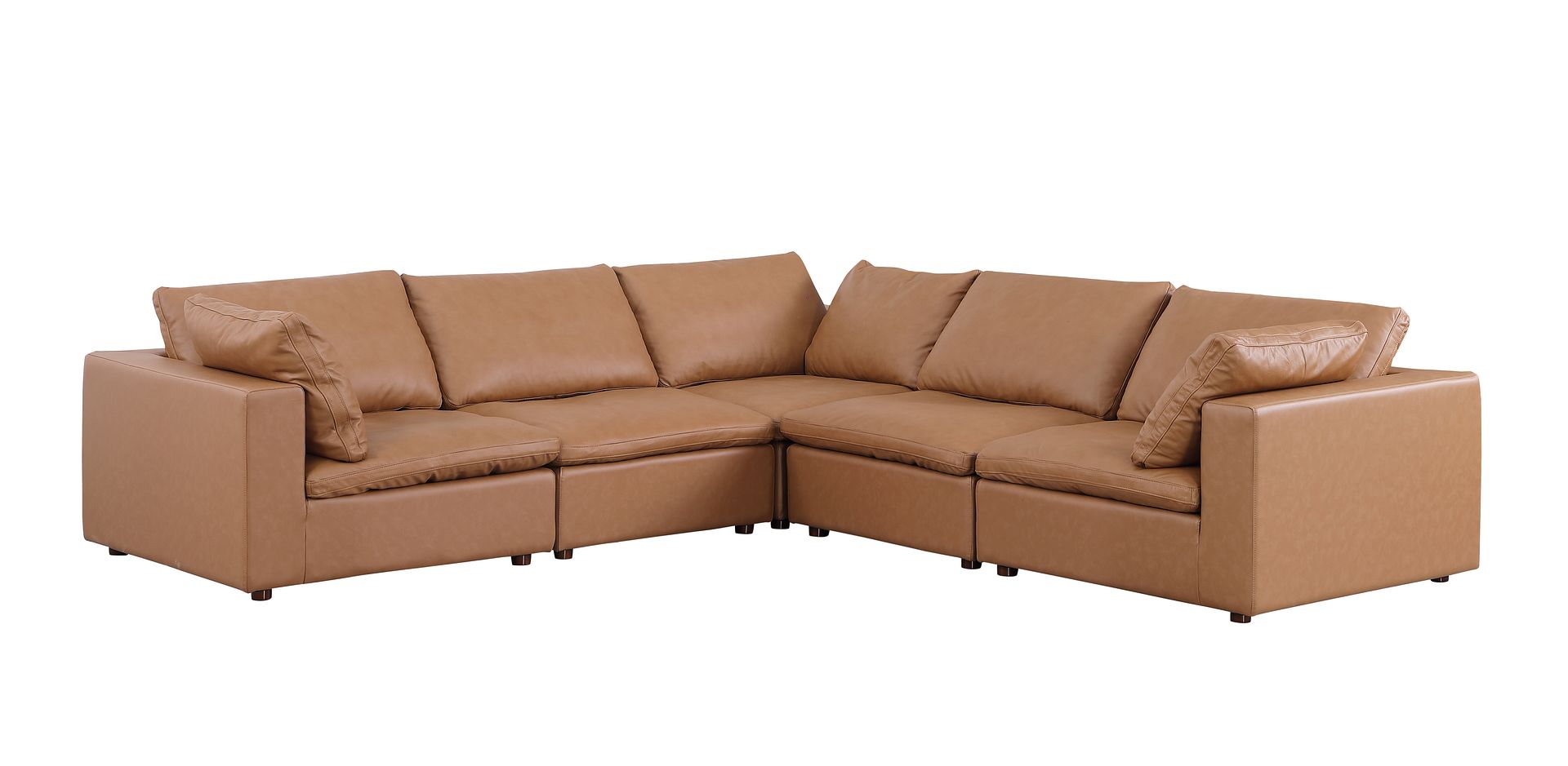 1100 Divanitalia 5-Piece L-Shaped Sectional Sofa - Top-grain Italian Leather
