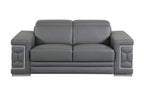 692 Divanitalia 2-Piece Sofa Set with Adjustable Headrest in Top-grain Italian Leather - Dark Grey - SKU 692- DARK GRAY 2PC (S/L) - GROUP - view 7