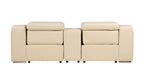1116 Divanitalia 3-Piece Modular Power Reclining Console Loveseat in Top Grain Italian Leather with 2 Power Recliners & Power Headrests - Beige - SKU 1116-BEIGE-3.2-HT - view 6