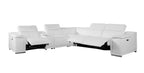 9762 Divanitalia 6-Piece L-Shaped Top Grain Italian Leather Sectional Sofa with 3 Power Recliners