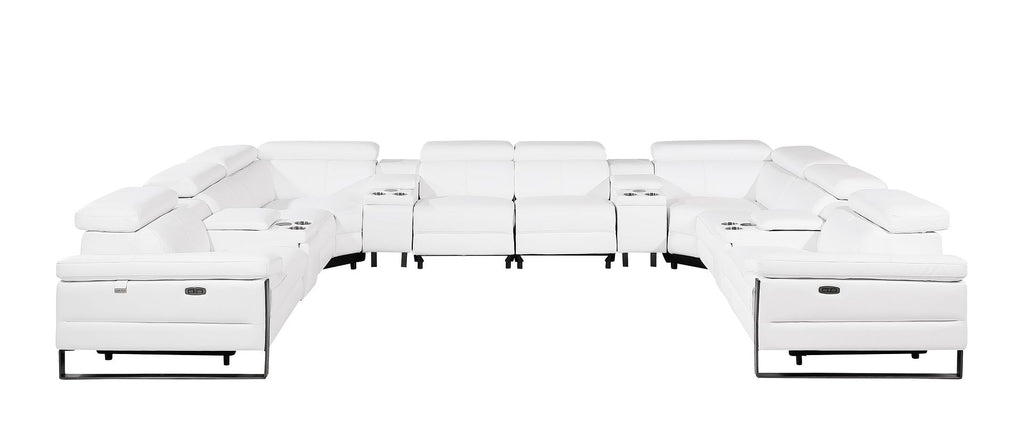 1246 Divanitalia 12-Piece U-Shaped Modular Power Reclining Sectional Sofa with 4 Power Recliners and Power Headrests - Top Grain Italian Leather - Black - SKU 1246-BLACK-12PC-4PWR-U-SECTIONAL - view 3