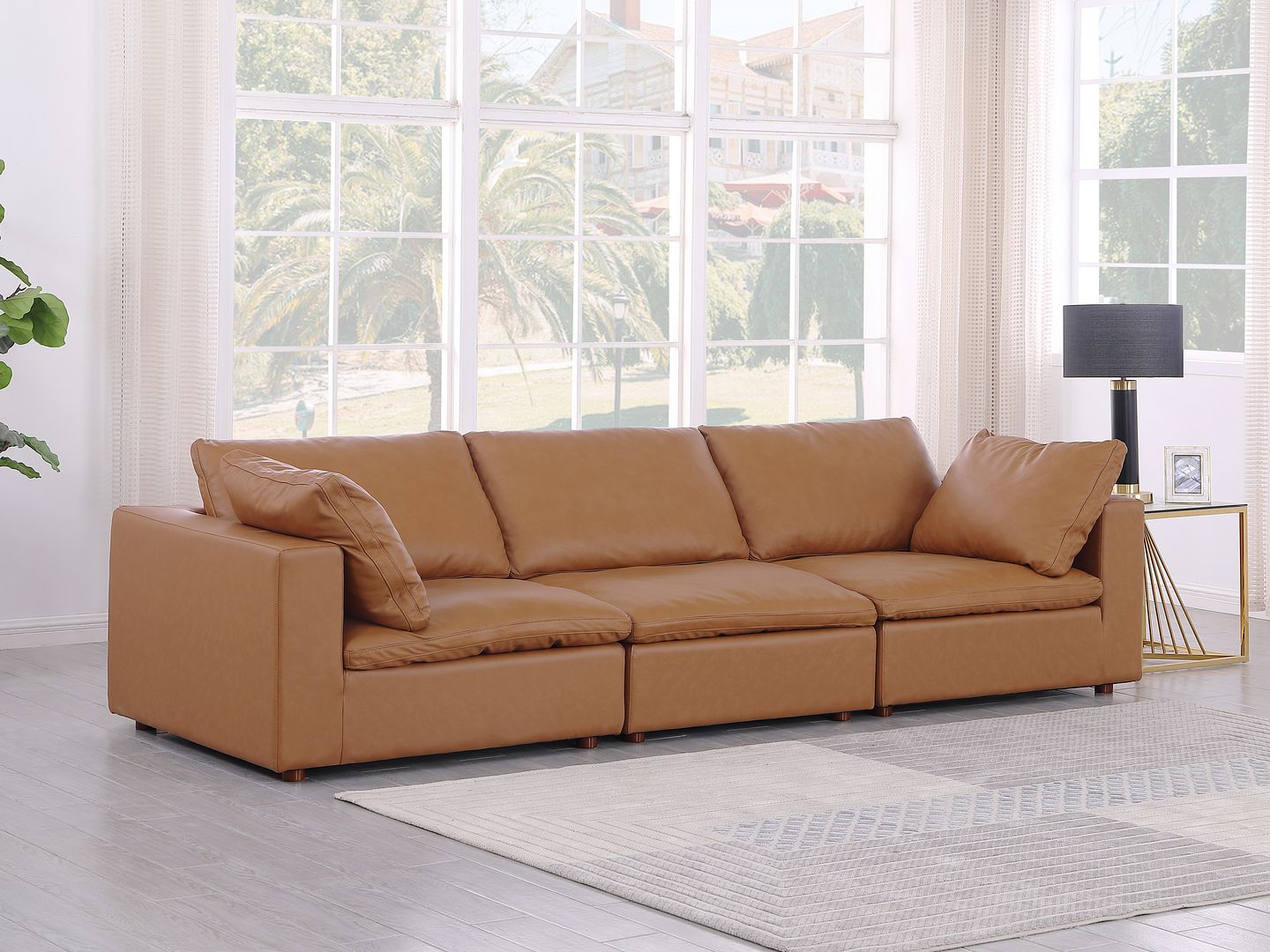 1100 Divanitalia Modular Sofa - Top-grain Italian Leather - Cognac