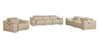 9762 Divanitalia 7-Piece Modular Power Reclining Sofa, Loveseat and Chair Set with 5 Power Recliners in Top Grain Italian Leather - Beige - SKU 9762-BEIGE-7.5-HT-3PC - view 3