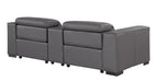 1208 Genuine Leather Dual Power Reclining Console Loveseat