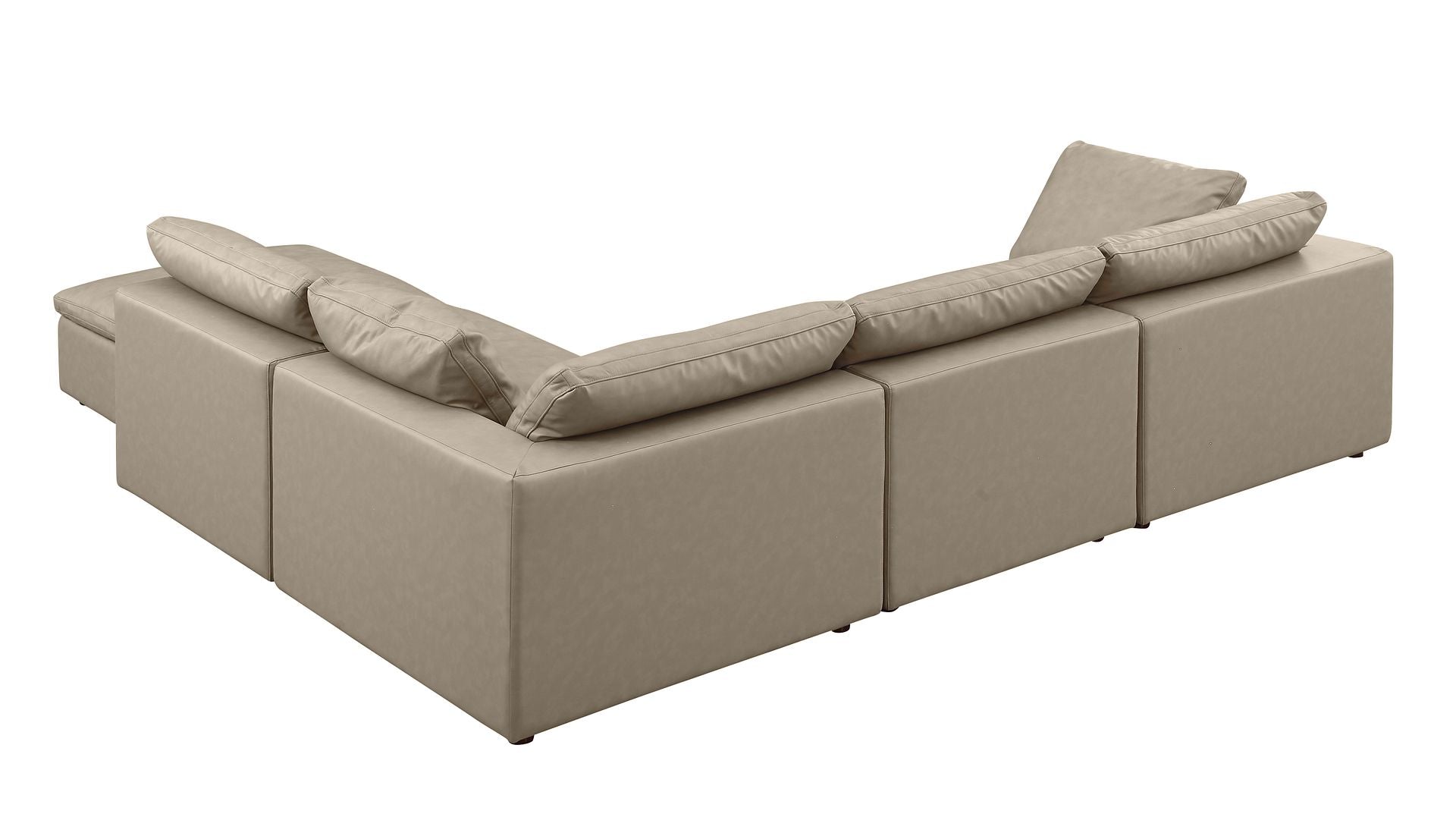 1100 Divanitalia 5-Piece Right Arm Facing 3-Seat Sectional Sofa - Top-grain Italian Leather